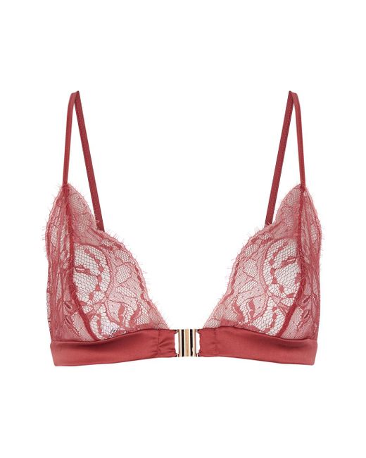 Fleur Of England Sienna Boudoir Lace Soft-cup Bra in Red | Lyst