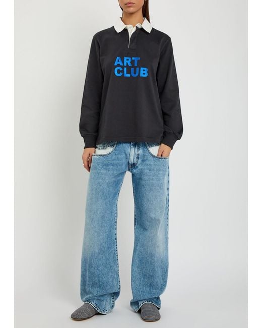 J.W. Anderson Blue Art Club Rugby Cotton Polo Shirt
