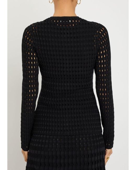 Jonathan Simkhai Black Mabel Textured Cut-Out Knit Top