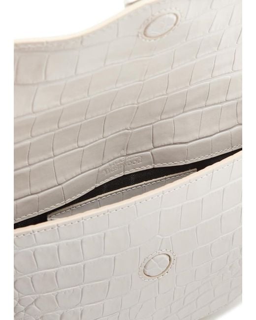 Vivienne Westwood White Hunter Crocodile-Effect Leather Cross-Body Bag