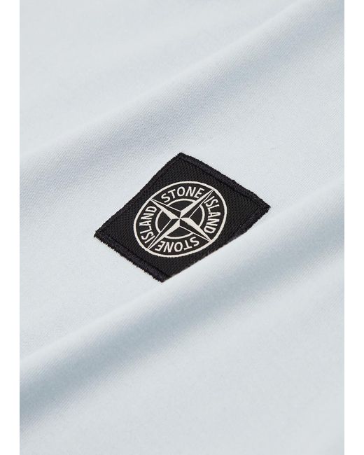 Stone Island White Logo Cotton T-Shirt for men