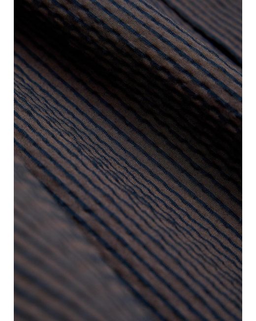 Percival Black Striped Seersucker Shirt for men