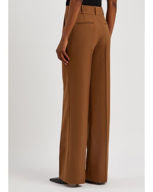 FRAME Brown Straight-leg Twill Trousers