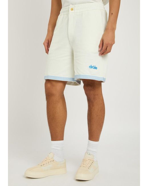 Drole de Monsieur White Le Short Piqué Cotton Short for men