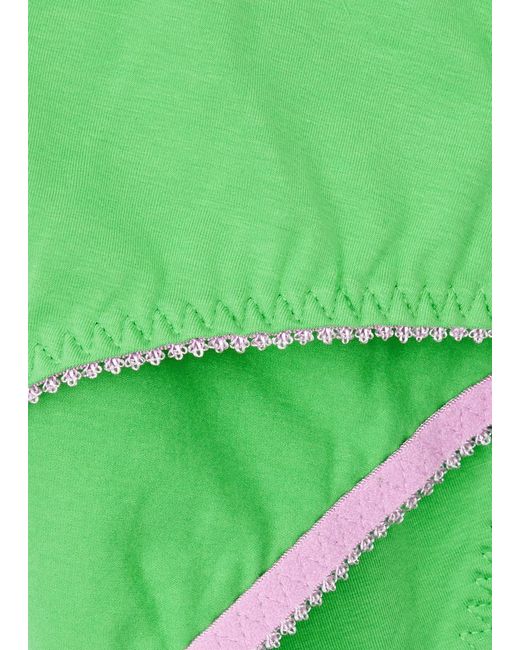 Dora Larsen Green Angie High-waist Stretch-cotton Briefs