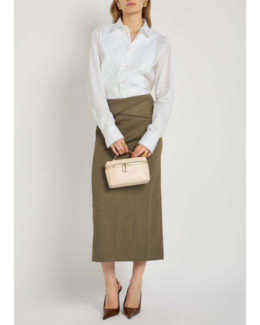 Victoria Beckham White Pintuck Cotton-Poplin Shirt