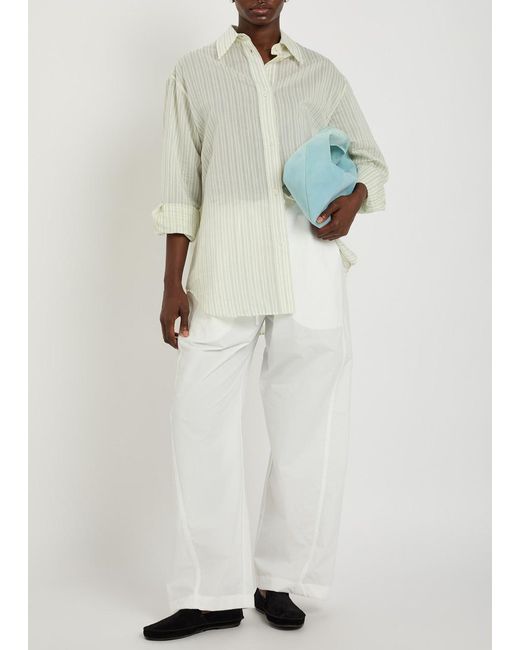 Studio Nicholson White Drawstring Straight-Leg Cotton Trousers