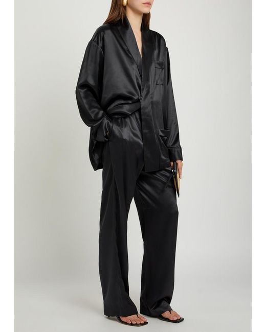 Delos Black Gilbert Silk Trousers