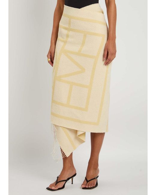 Totême  White Monogram-Jacquard Cotton-Blend Sarong