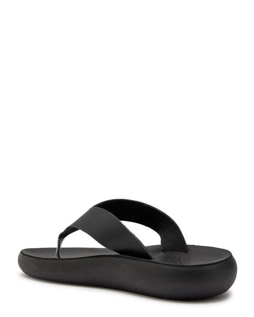 Ancient Greek Sandals Black Charys Comfort Leather Flatform Sandals