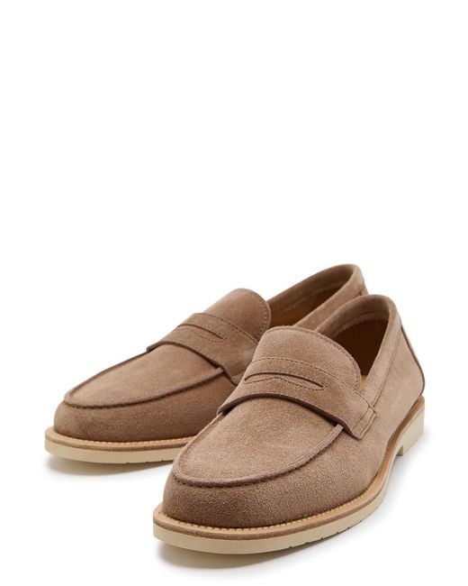 Brunello Cucinelli Brown Suede Loafers for men
