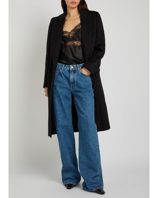 Balmain Black Wool And Cashmere-Blend Coat