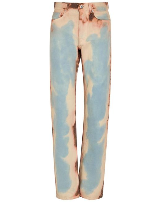 J.W. Anderson Blue Printed Straight-Leg Jeans