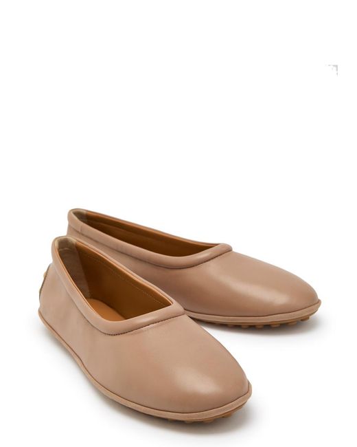 Tod's Brown Gomma Leather Ballet Flats