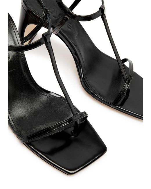 Aeyde Black Hilma Polido 75 Patent Leather Sandals