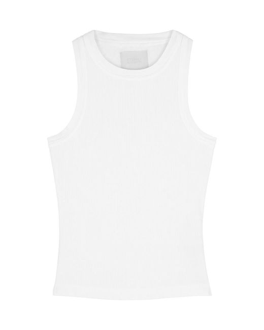 Citizens of Humanity White Isabel Ribbed Stretch-Jersey Tank