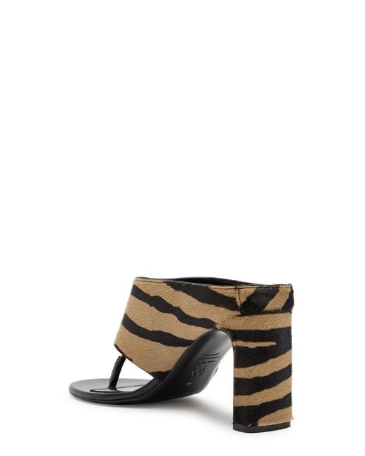 Stuart Weitzman Brown Babette 85 Zebra-Print Calf-Hair Sandals