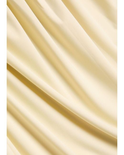 De La Vali Natural Ravel Draped Stretch-Jersey Mini Dress