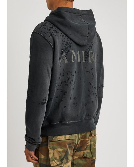 Amiri Black Shotgun Hooded Cotton Sweatshirt for men