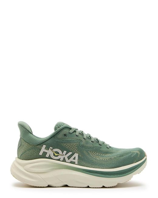 Hoka One One Green Clifton 10 Mesh Sneakers for men