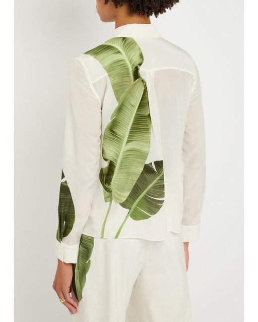 Alice + Olivia Green Willa Silk Blouse