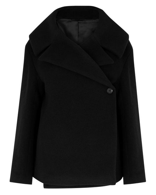 Totême  Black Totême Wool-blend Wrap Jacket