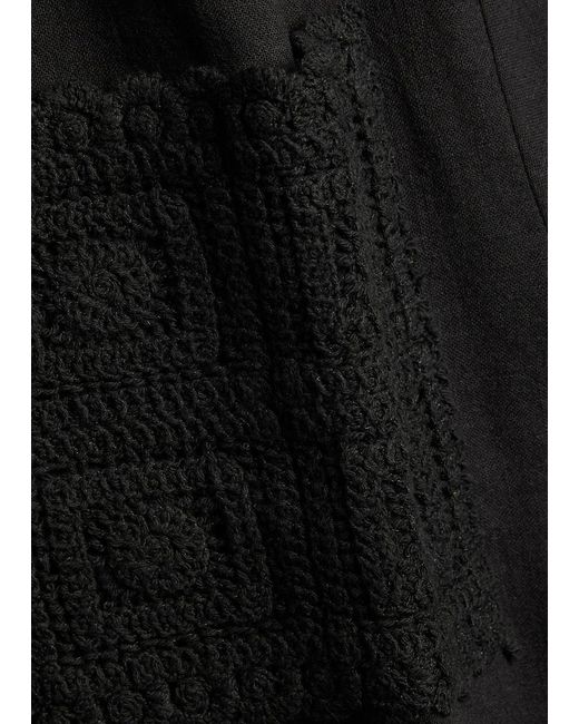 CHE Black Inigo Crot-Trim Cotton And Linen-Blend Shirt for men