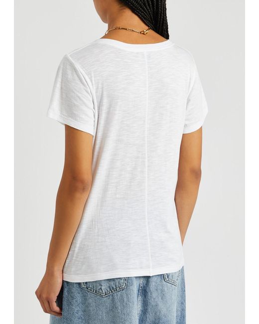 PAIGE White Zaya Cotton-blend T-shirt