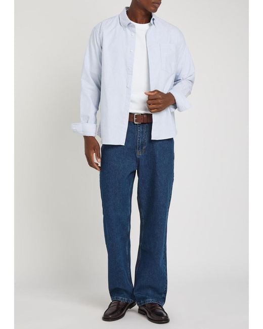 Percival Blue Relaxed Straight-Leg Jeans for men