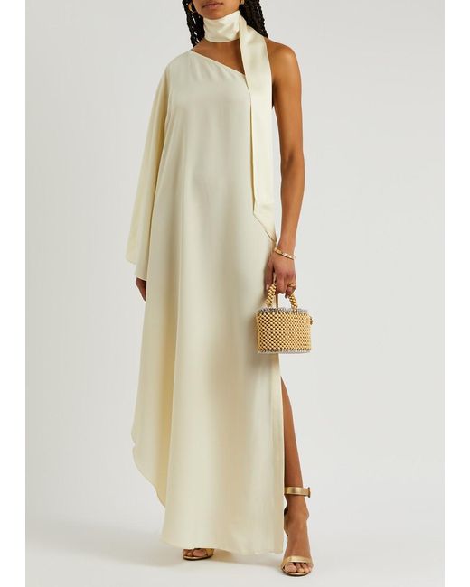 ‎Taller Marmo White Bolkan One-shoulder Gown