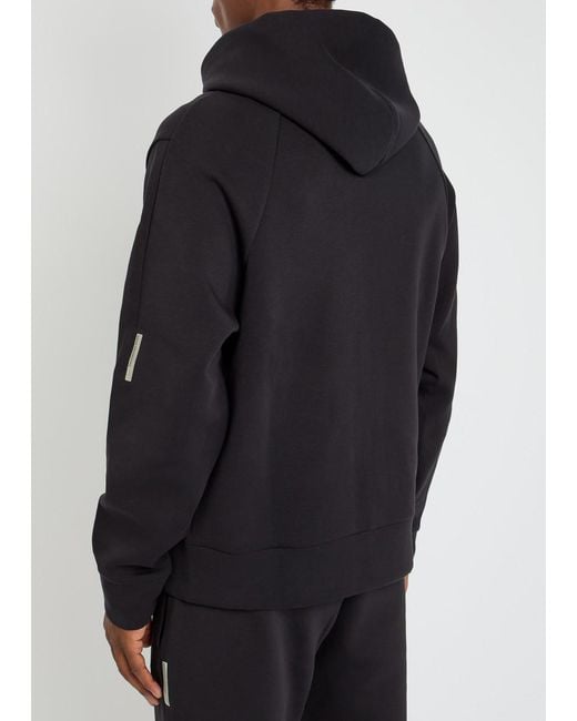 On Shoes Blue Focus Tech Hooded Cott-Blend Sweatshirt for men