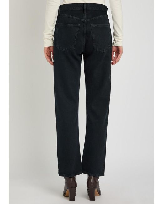 Agolde Black 90S Pinch Waist Straight-Leg Denim Jeans