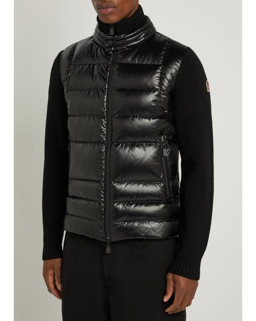 Moncler Black Wool And Shell Jacket for men