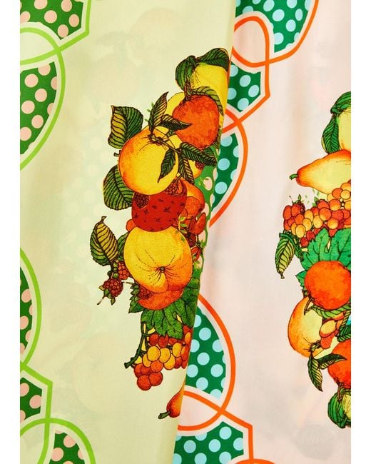 ALÉMAIS Multicolor Lemonis Printed Silk-Satin Trousers