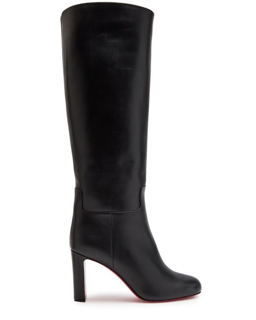 Christian Louboutin Black Loo Botta 85 Leather Knee-High Boots