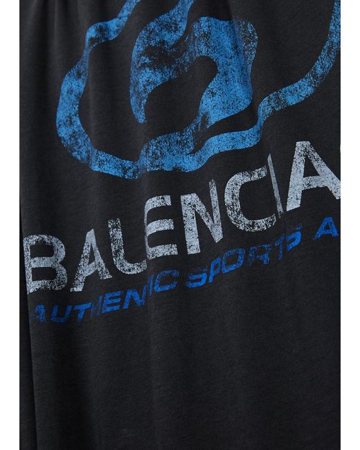 Balenciaga Black Logo-print Cotton Maxi T-shirt Dress