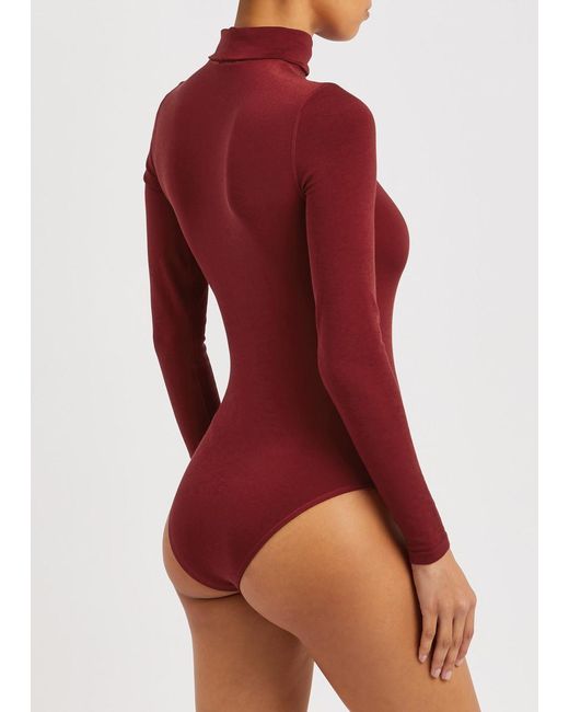 Wolford Red Colorado Cotton-blend Bodysuit
