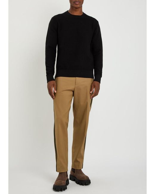 Moncler Black Logo-Appliqué Cotton-Knit Jumper for men