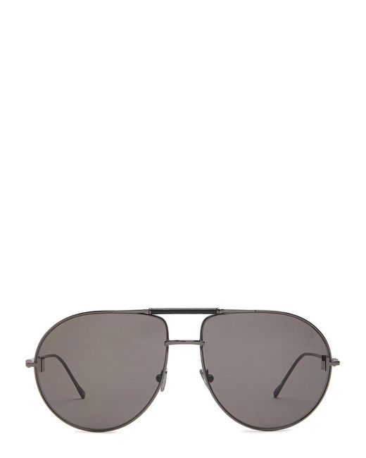 Tom Ford Gray Aviator-Style Sunglasses
