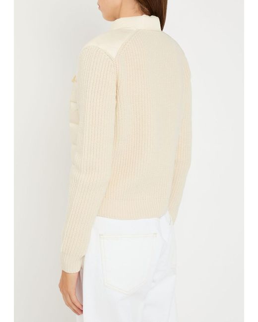 Moncler Natural Quilted Wool And Cashmere-Blend Cardigan