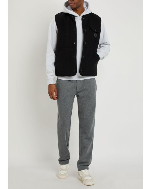 Moncler Black Boiled Wool Gilet for men