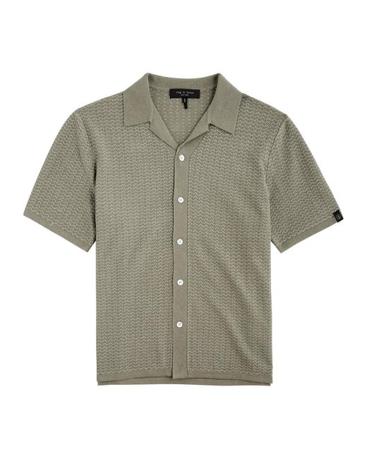 Rag & Bone Gray Avery Jacquard Terry Shirt for men