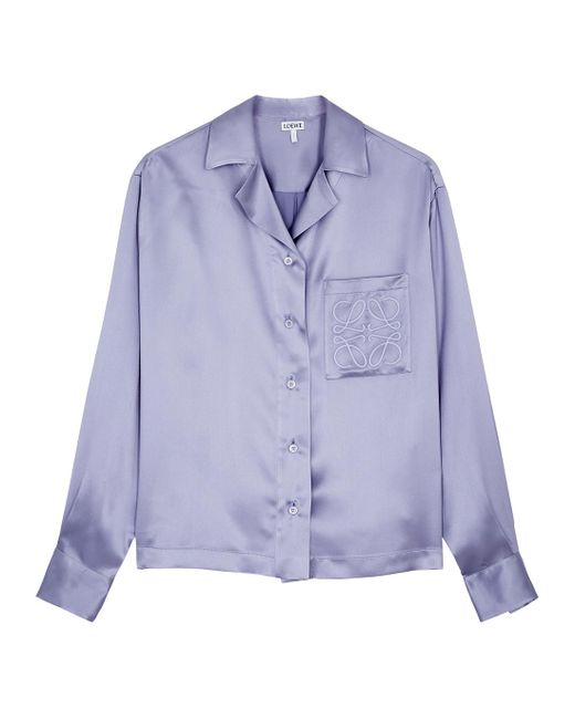 Loewe Purple Silk-satin Shirt