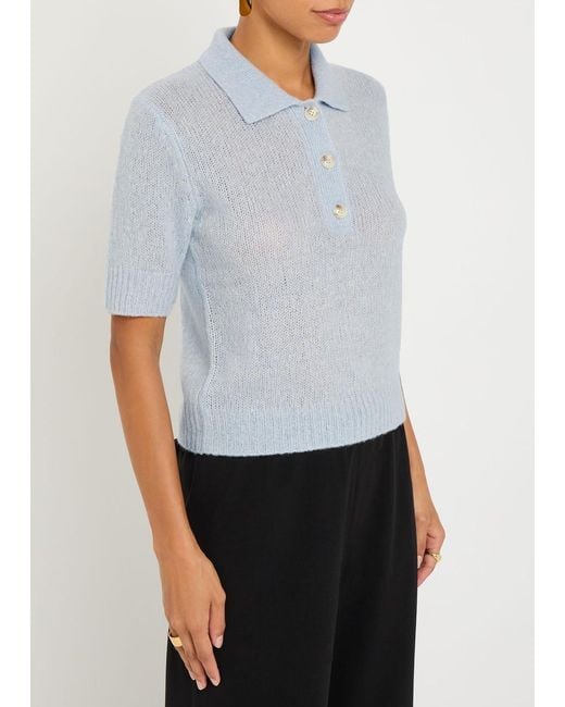 Lisa Yang Blue Masy Cashmere And Silk-Blend Top