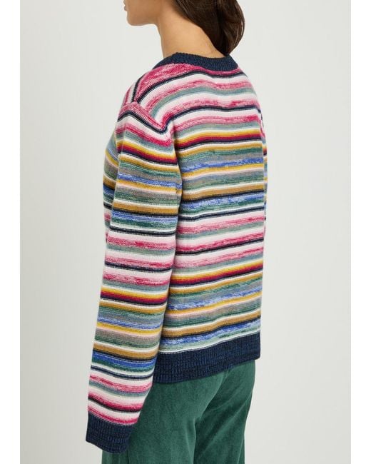 Suzie Kondi Blue Kismet Striped Cashmere Jumper