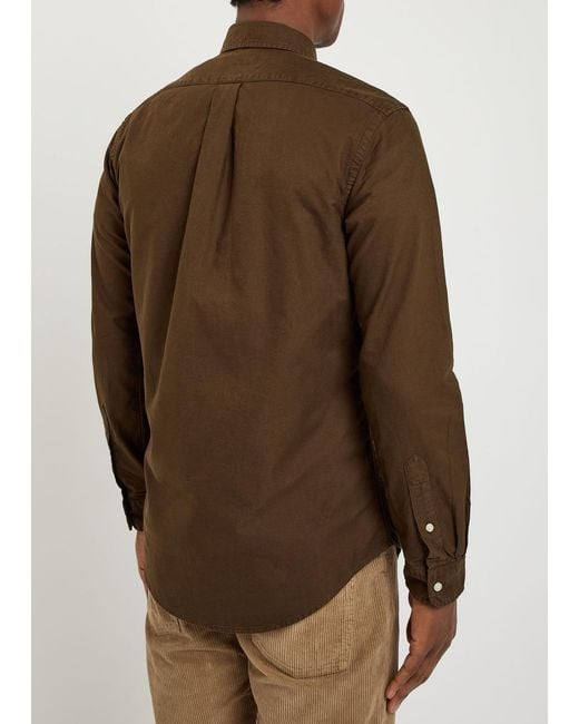 Polo Ralph Lauren Brown Logo-Embroidered Cotton Shirt for men