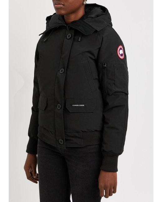 Canada Goose Black Chilliwack Hooded Shell Bomber Jacket