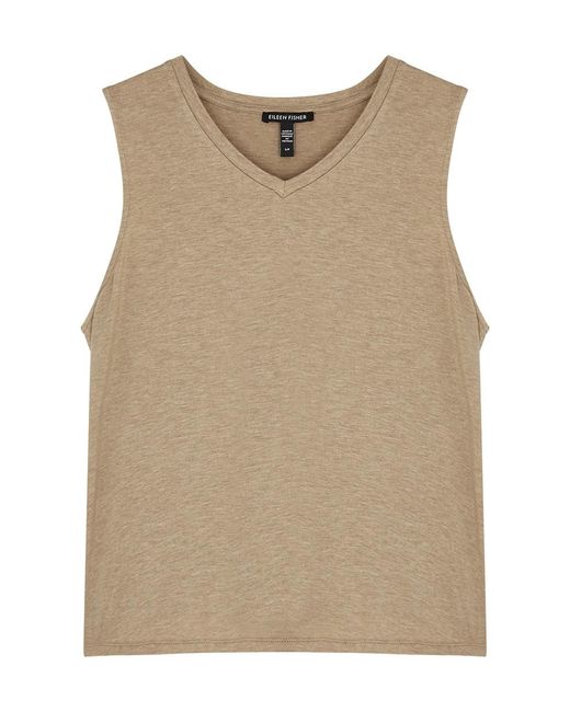 Eileen Fisher Natural Slubbed Stretch-Jersey Tank