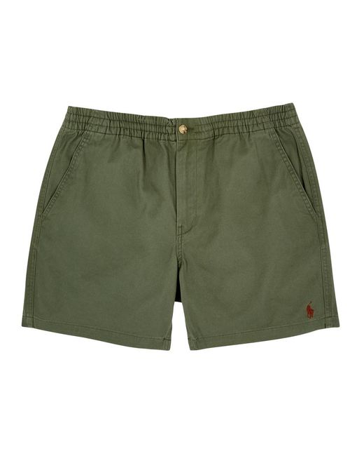 Polo Ralph Lauren Green Logo-Embroidered Stretch-Cotton Shorts for men