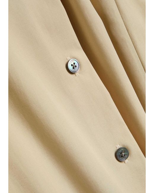 Tory Burch Natural Belted Stretch Cotton-Poplin Midi Shirt Dress